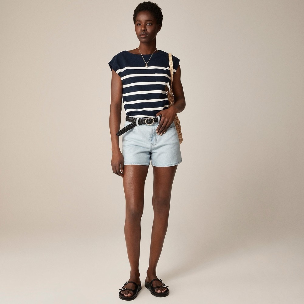 NWT!! J. CREW High Rise Denim‎ Shorts Montauk Wash Pockets Preppy Size 33